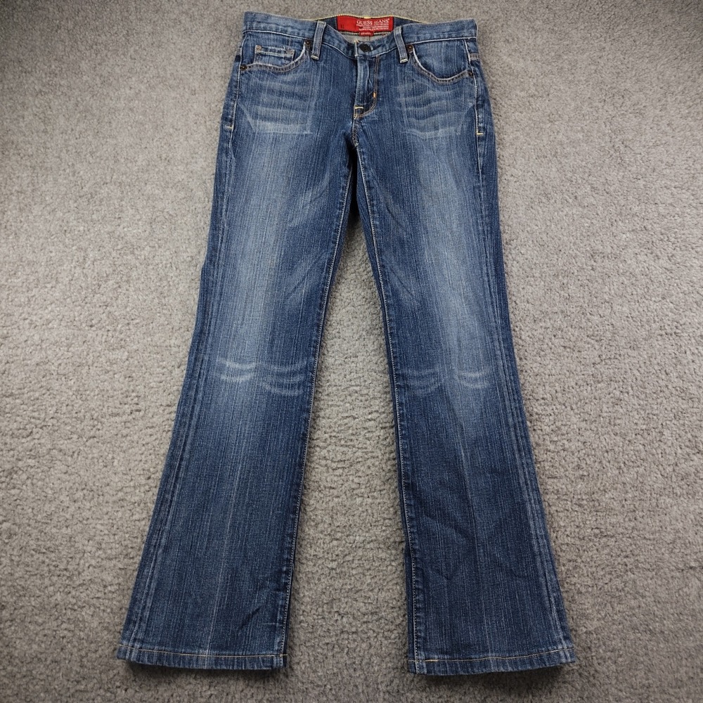 VTG Guess Jeans 27x30 Melrose Bootcut Low Rise Stretch Denim Blue Y2K